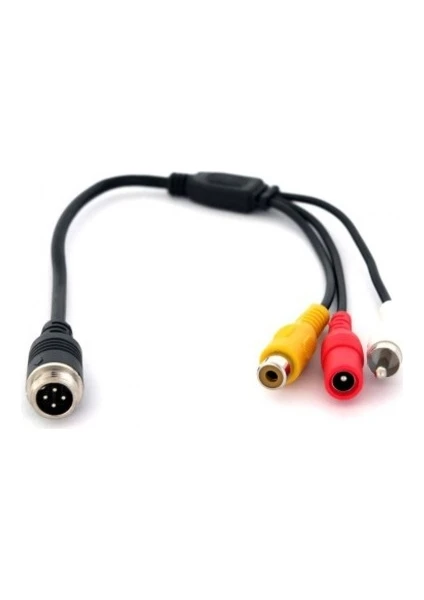 4 Pin Erkek - Rca Görüntü Dişi + Rca Ses Erkek + Dc Dişi Ç