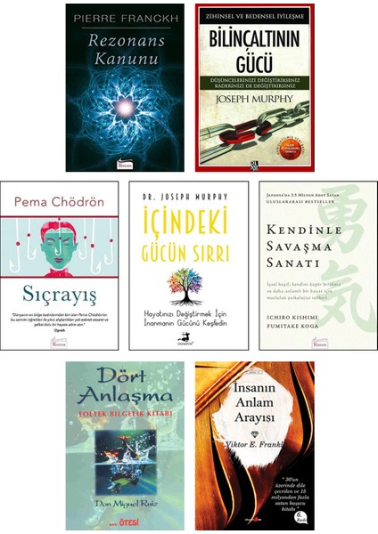 İnsanın Anlam Arayışı - Bilinçaltının Gücü - İçindeki Gücün Sırrı - Rezonans Kanunu - Kendinle Savaşma Sanatı - Sıçrayış - Dört Anlaşma 7 Kitap Set