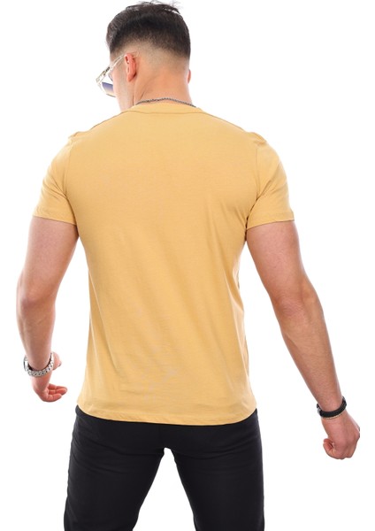 Erkek Bisiklet Yaka Standart Pamuk Erkek Basic T-Shirt fiyatları