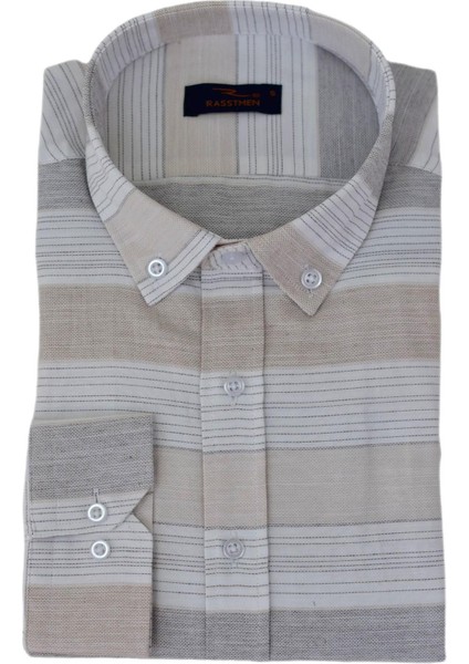 Erkek Silim Fit Pano Çizgili Gömlek BGL-ST03097