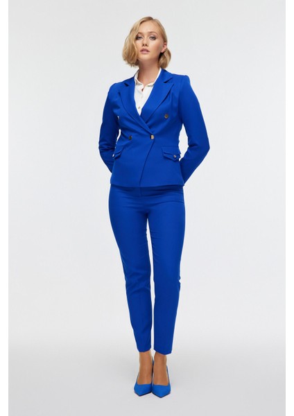 Kadın Saks Pantolonlu Takım modelleri