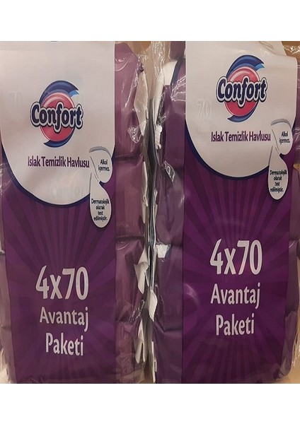 Islak Temizlik Havlusu 2 Adet 4 x 70'li Paket