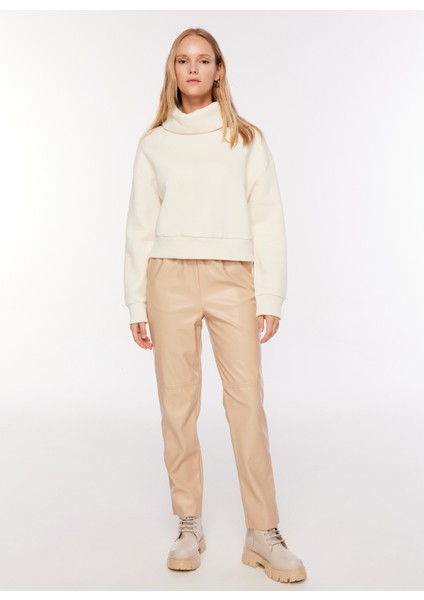 Lastikli Bel Basic Bej Kadın Pantolon FC3WL-PNT27 fiyatları