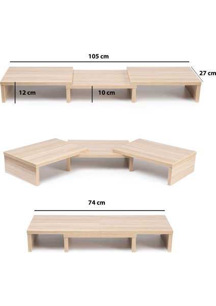 Çift Monitör Standı Ekran Yükseltici Bilgisayar Masaüstü Düzenleyici Organizer