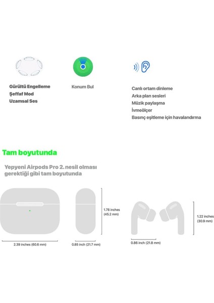 Pro 2.nesil Bluetooth Kulaklık Ios . Androis ve Tüm Cihazlara Uyumlu
