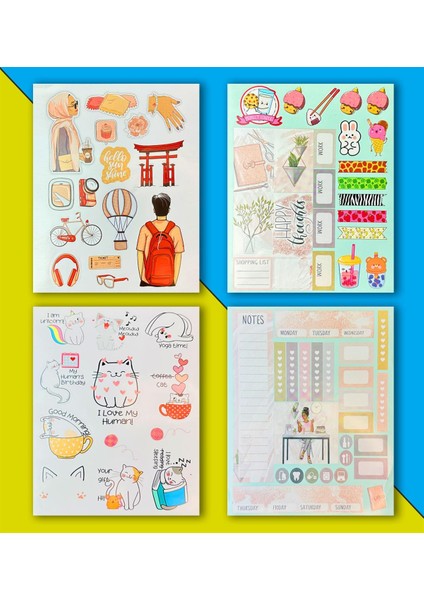 My Dıy Sticker Book 24 * 17 cm 16 Sayfa Özel Tasarım Rengarenk Sticker Kitabı