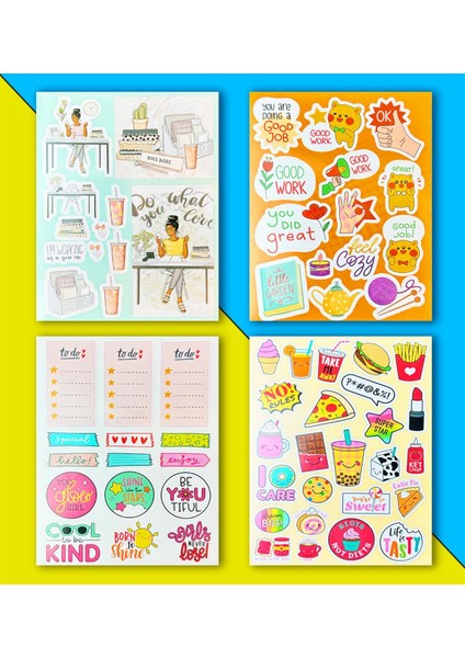 My Dıy Sticker Book 24 * 17 cm 16 Sayfa Özel Tasarım Rengarenk Sticker Kitabı