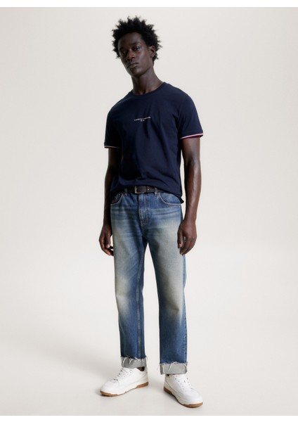 Bisiklet Yaka Mavi Erkek T-Shirt MW0MW32584DW5