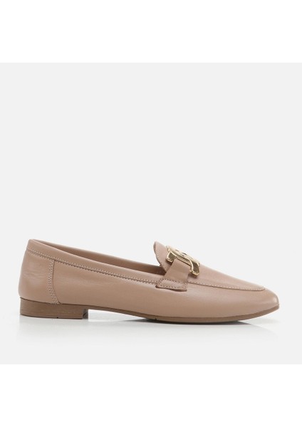 01AYH266800A330 Hakiki Deri Naturel Kadın Loafer