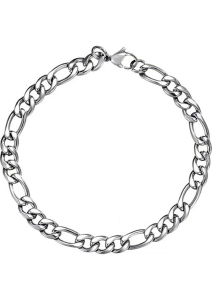 Unisex Gümüş Çelik Kararmaz Silver Figaro Model Bileklik fiyatları