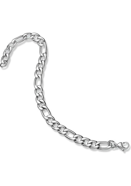 Unisex Gümüş Çelik Kararmaz Silver Figaro Model Bileklik fırsatları