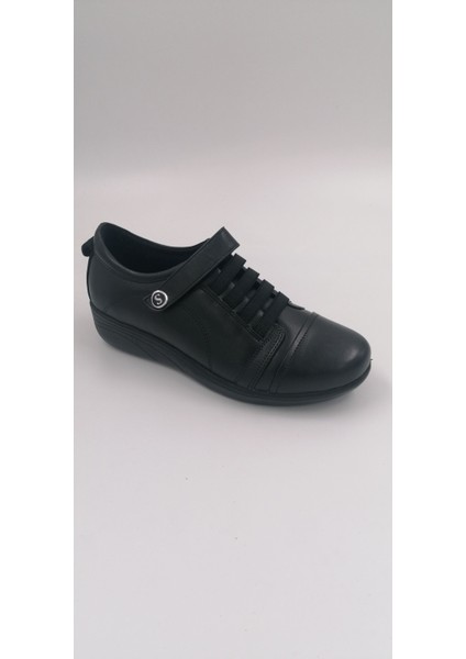 Solmaz Scavia 240 Siyah Hakiki Deri Kadın Ayakkabı