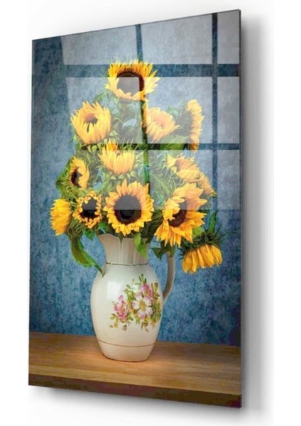Ayçiçekleri Cam Tablo