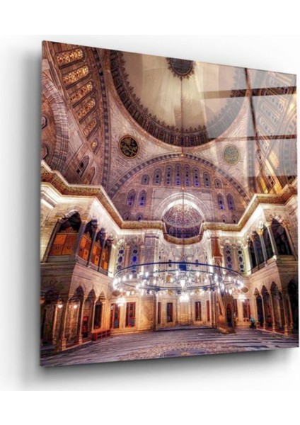 Ramazan Ayı Cami Sevgililer Günü Cam Tablo