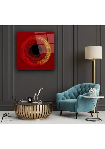 Kırmızı Girdap Cam Tablo modelleri