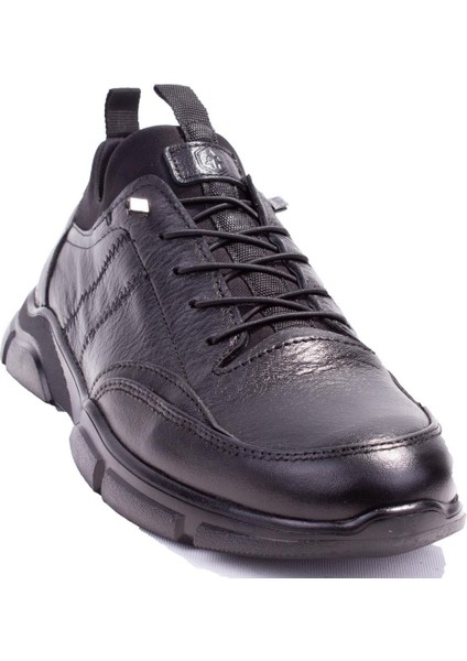 10221555 Siyah Ortopedik Günlük Erkek Deri Ayakkabı