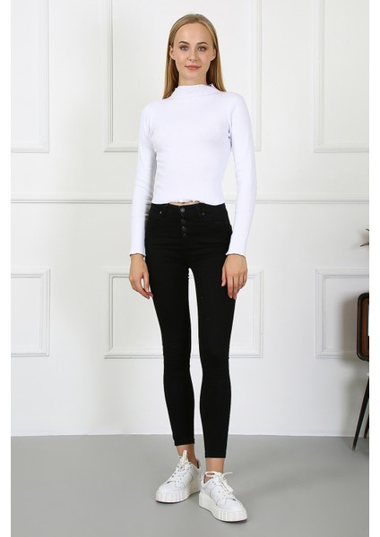 Kadın Crop Kaşkorse Bluz 23511 -Beyaz modelleri