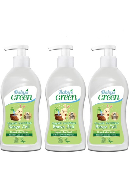 Organik Sertifikalı Banyo Jeli - Organik Aloeveralı 500 ml x 3 Adet