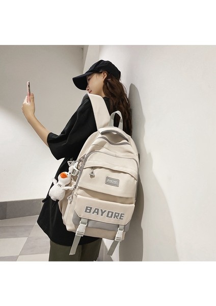 Okul Kadın Ins Kore Versiyonu Ortaokul Öğrencisi Büyük Kapasiteli Sırt Orta Okul Öğrencisi Mektup Trend Sırt Çantası (Yurt Dışından) fiyatları