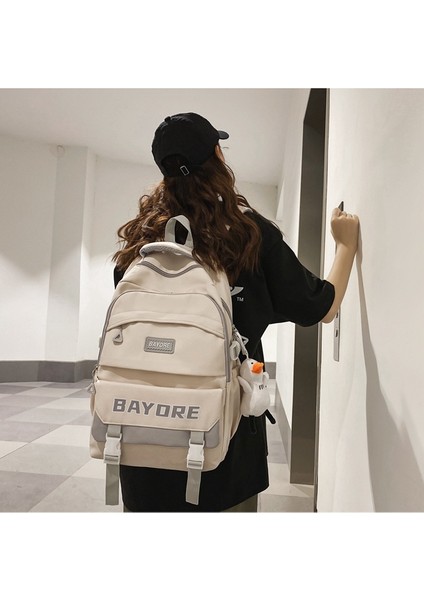 Okul Kadın Ins Kore Versiyonu Ortaokul Öğrencisi Büyük Kapasiteli Sırt Orta Okul Öğrencisi Mektup Trend Sırt Çantası (Yurt Dışından) indirimleri