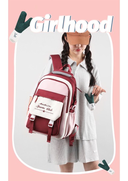 Okul Ilk ve Orta Okul Öğrencilerinin Kore Versiyonu Sırt Kontrast Dikiş Büyük Kapasiteli Öğrenci Sırt Çantası (Yurt Dışından) indirimleri