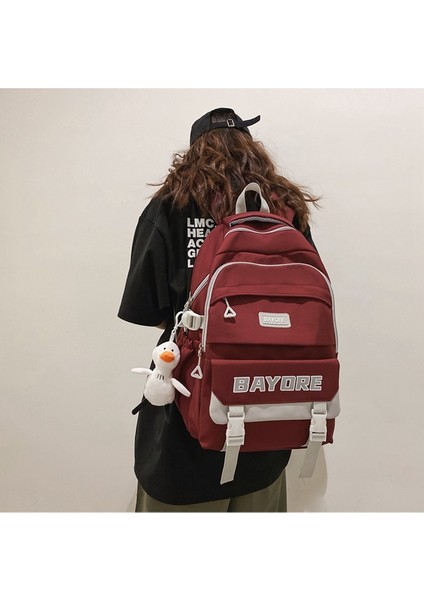 Okul Kadın Ins Kore Versiyonu Ortaokul Öğrencisi Büyük Kapasiteli Sırt Orta Okul Öğrencisi Mektup Trend Sırt Çantası (Yurt Dışından) modelleri