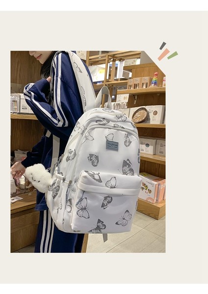 Mori Kampüs Sırt Küçük Taze Kelebek Baskı Öğrenci Okul Sevimli Ortaokul Öğrencisi Sırt Çantası (Yurt Dışından) indirimleri