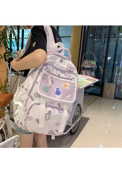 Okul Sezonu Karikatür Sevimli Okul Kadın Ortaokul Öğrencisi Kampüs Sırt Ayı Baskı Sırt Çantası (Yurt Dışından) fırsatları