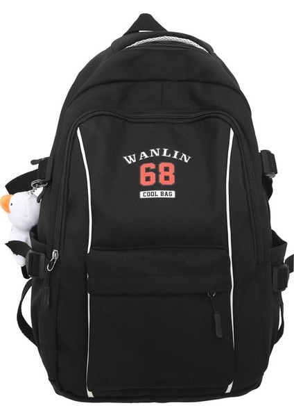 Üniversite Öğrencisi Sırt Kadın Büyük Kapasiteli Ekleme Kontrast Eğlence Lise Öğrencisi Okul Modaya Uygun Çantası (Yurt Dışından)