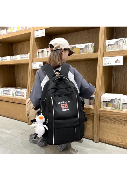Üniversite Öğrencisi Sırt Kadın Büyük Kapasiteli Ekleme Kontrast Eğlence Lise Öğrencisi Okul Modaya Uygun Çantası (Yurt Dışından) fiyatları