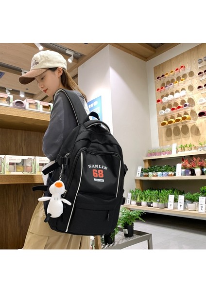 Üniversite Öğrencisi Sırt Kadın Büyük Kapasiteli Ekleme Kontrast Eğlence Lise Öğrencisi Okul Modaya Uygun Çantası (Yurt Dışından) modelleri