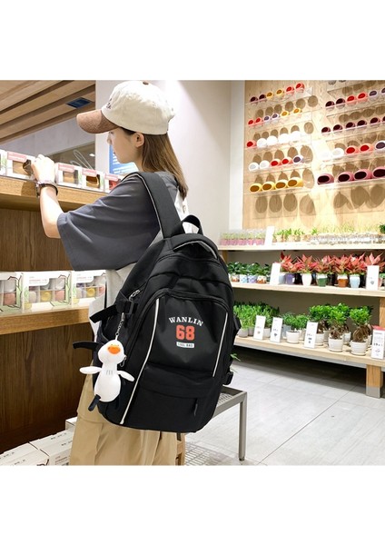 Üniversite Öğrencisi Sırt Kadın Büyük Kapasiteli Ekleme Kontrast Eğlence Lise Öğrencisi Okul Modaya Uygun Çantası (Yurt Dışından) fırsatları