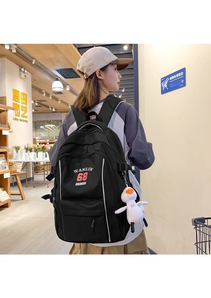 Üniversite Öğrencisi Sırt Kadın Büyük Kapasiteli Ekleme Kontrast Eğlence Lise Öğrencisi Okul Modaya Uygun Çantası (Yurt Dışından) indirimleri