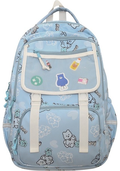 Okul Sezonu Karikatür Sevimli Okul Kadın Ortaokul Öğrencisi Kampüs Sırt Ayı Baskı Sırt Çantası (Yurt Dışından)