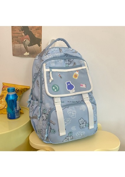 Okul Sezonu Karikatür Sevimli Okul Kadın Ortaokul Öğrencisi Kampüs Sırt Ayı Baskı Sırt Çantası (Yurt Dışından) modelleri