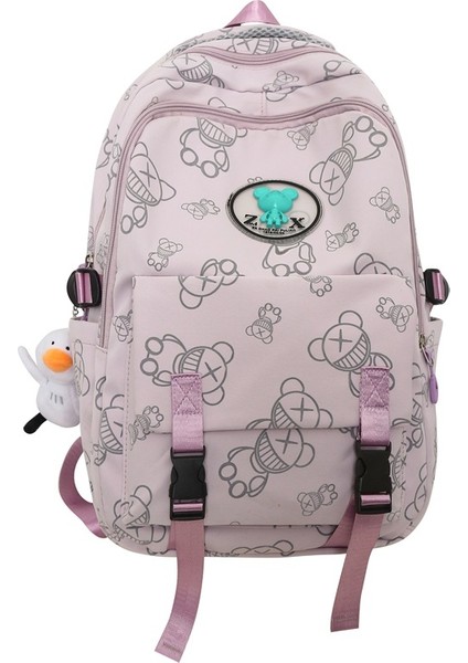 Sırt Kadın Japon Ins Rüzgar Küçük Taze Ilk ve Orta Okul Öğrencileri Okul Kore Karikatür Baskı Kız Sırt Çantası (Yurt Dışından)