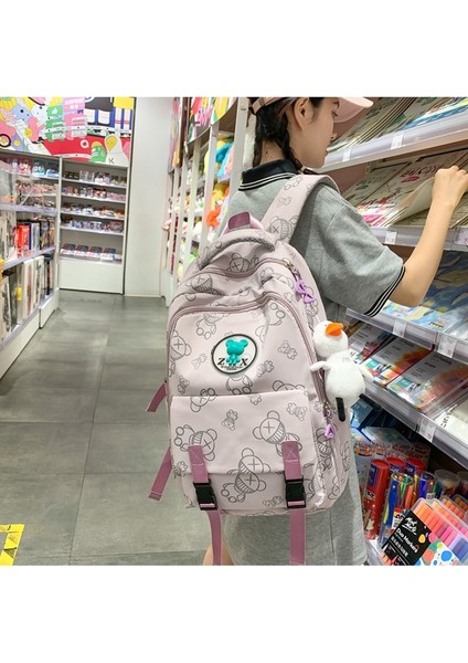 Sırt Kadın Japon Ins Rüzgar Küçük Taze Ilk ve Orta Okul Öğrencileri Okul Kore Karikatür Baskı Kız Sırt Çantası (Yurt Dışından) fiyatları