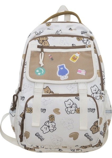 Okul Sezonu Karikatür Sevimli Okul Kadın Ortaokul Öğrencisi Kampüs Sırt Ayı Baskı Sırt Çantası (Yurt Dışından)