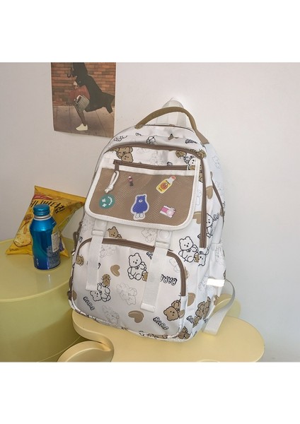 Okul Sezonu Karikatür Sevimli Okul Kadın Ortaokul Öğrencisi Kampüs Sırt Ayı Baskı Sırt Çantası (Yurt Dışından) fiyatları