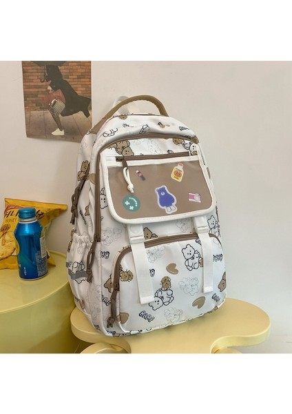 Okul Sezonu Karikatür Sevimli Okul Kadın Ortaokul Öğrencisi Kampüs Sırt Ayı Baskı Sırt Çantası (Yurt Dışından) modelleri