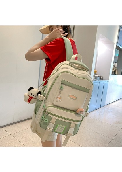 Takım Retro Kontrast Büyük Kapasiteli Ortaokul Öğrencileri Sırt Geniş Omuz Askısı Eğlence Seyahat Bilgisayar Çantası (Yurt Dışından) fırsatları