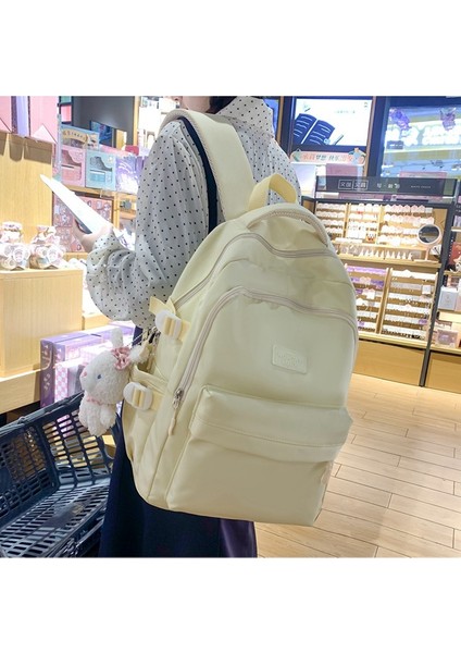 Sırt Kadın Bahar Ortaokul Öğrencisi Sırt Büyük Kapasiteli Küçük Taze Okul Çantası (Yurt Dışından) fırsatları