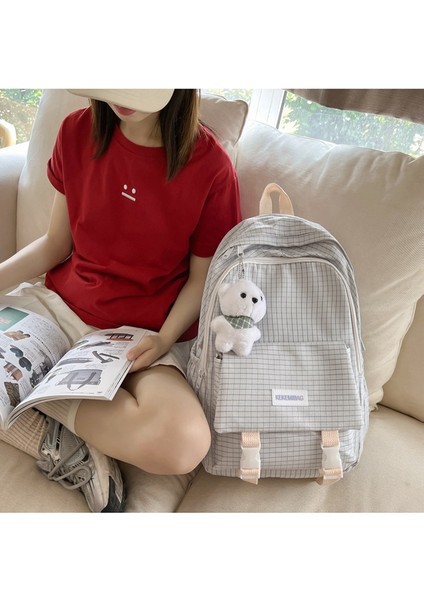 Sırt Retro Ekose Kız Üniversite Öğrencileri Sırt Ilkokul Öğrencileri Büyük Kapasiteli Okul Çantası (Yurt Dışından) indirimleri