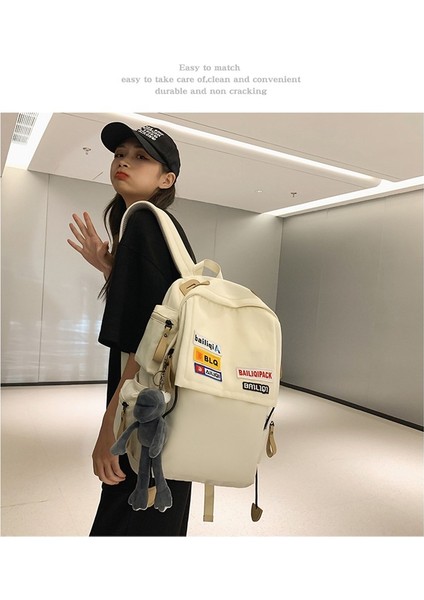 Okul Düz Büyük Kapasiteli Ortaokul Öğrencisi Sırt Hafif ve Dayanıklı Açık Hava Seyahati Sırt Büyük Boy Çantası (Yurt Dışından) fiyatları