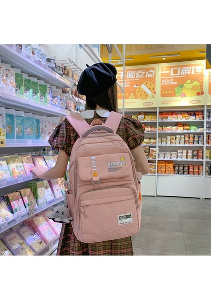 Lise Okul Yaz Kore Versiyonu Üniversite Öğrencisi Büyük Kapasiteli Sırt Düz Seyahat Sırt Çantası (Yurt Dışından) modelleri