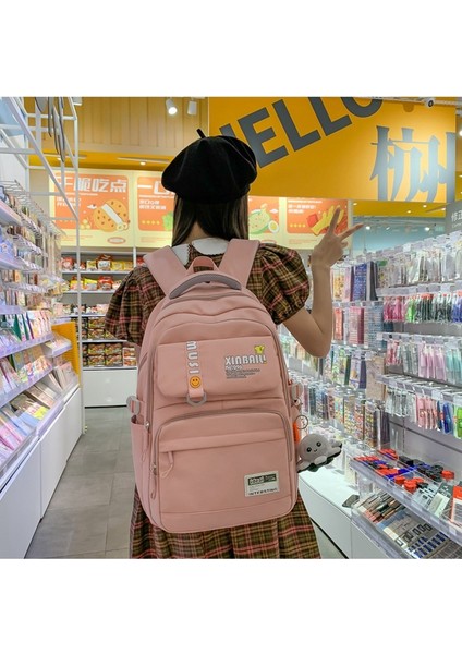 Lise Okul Yaz Kore Versiyonu Üniversite Öğrencisi Büyük Kapasiteli Sırt Düz Seyahat Sırt Çantası (Yurt Dışından) fırsatları