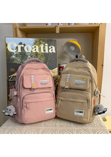 Lise Okul Yaz Kore Versiyonu Üniversite Öğrencisi Büyük Kapasiteli Sırt Düz Seyahat Sırt Çantası (Yurt Dışından) indirimleri