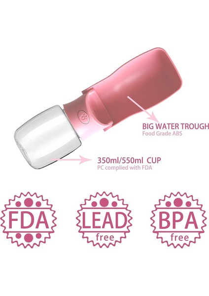 Yavru Köpek Kedi Için Yürüyüş Seyahat Için Katlanabilir Köpek Su Şişesi (PEMBE/350ML) (Yurt Dışından) indirimleri