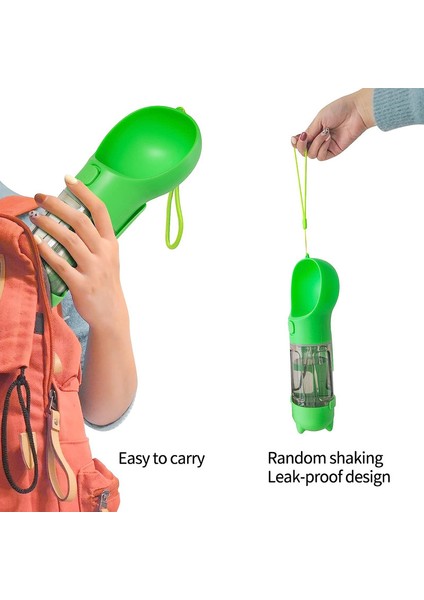 Köpek Pet Su Şişesi Su Sebili, Açık Hava, Yürüyüş Gezileri Için Uygun (300ML / Yeşil) (Yurt Dışından) indirimleri
