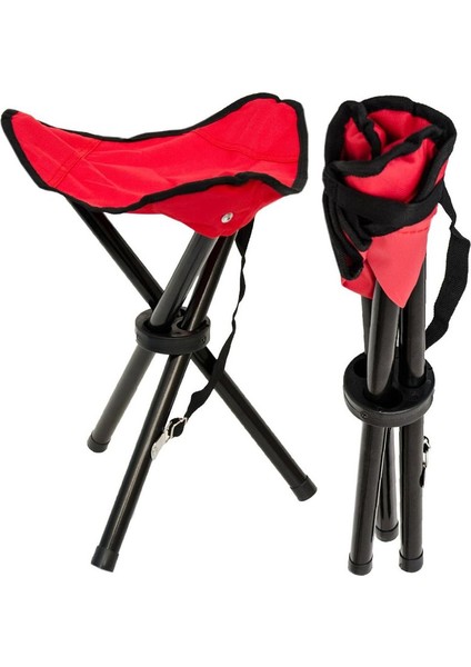 Kamp, Balıkçılık, Yürüyüş, Piknik, Sandalye, Tripod Katlanır Tabure, Taşıması Kolay, Kırmızı (Yurt Dışından)